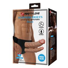 Pretty Love Keaven Harness Briefs with Hollow Double Dildo