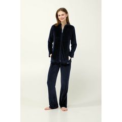 Vamp Γυναικεία Βελουτέ Φορμα Blue Blazer