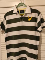 Legend and Soul κοντομάνικη polo Medium μεταχειρισμένη, λευκή και πράσινη