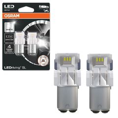 Λάμπες Led P21/5W Διπολικές BAY15D 12volt 1.7 watt Λευκές White 7528DWP-02B 2 Τεμάχια