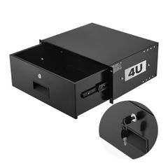 Συρτάρι VEVOR 4U για τοποθέτηση σε rack, μέγιστο φορτίο 22,68 kg, θήκη κλειδώματος διακομιστή, συρόμενο συρτάρι με κλειδαριά και οπές διαχείρισης καλωδίων, για rack ή περίβλημα καμπίνας διακομιστή δικ