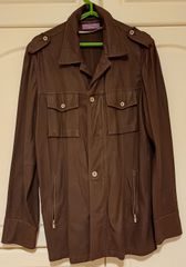 Prince Oliver ανδρικό πουκάμισο δερμάτινο χρώμα καφέ.