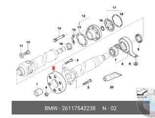 μεσαια τριβη λαστιχο ΟΕΜ Meyle Germany , BMW , σειρα 1 , 3 , 5 , 6 , 7 , Χ3 , με κωδικο : 26117542238