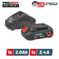 BORMANN Pro BBP9920 Starter Kit Σετ Μπαταρία 20V 2Ah Li-Ion + Φορτιστής 2,4A ( 082217 )