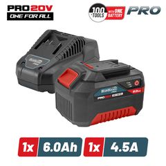 BORMANN Pro BBP9960 Starter Kit Σετ Μπαταρία 20V 6Ah Li-Ion + Ταχυφορτιστής 3,5A ( 083641 )