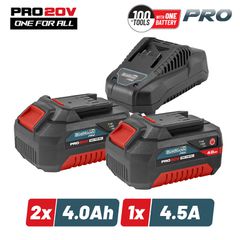BORMANN Pro BBP9944 Starter Kit Σετ 2 Μπαταρίες 20V 4Ah Li-Ion + Φορτιστής 2,4A ( 083221 )