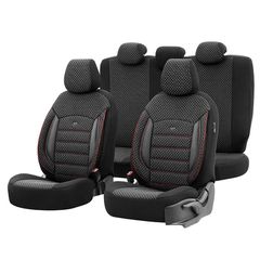 Deluxeboss 292370 Σετ Καλυμμάτων Αυτοκινήτου για Fiat Bravo/ Marea/ Seicento/ 500/ Idea/ Panda/ Punto/ Tipo/ Stilo/ Linea/ Fiorino/ Fullback / Doblo / Scudo / Ulysse  / Βαμβακερό Ύφασμα / Δερματίνη Σε