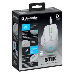 WIRELESS MOUSE DEFENDER STIX GM-009 RF WHITE 3200dpi 7P-thumb-3