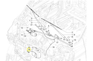 Δοχείο Υαλοκαθαριστήρων Piaggio Porter NP6 Benzina/Metano SW 2650 2021-2022 WET525020100A0