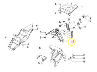 Φτερό Πίσω Gilera Runner VX 125 4T 2005-2006 (EMEA) ZAPM46100 949419000C
