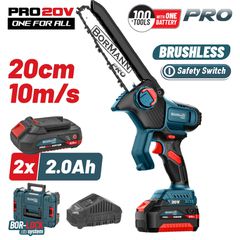 BORMANN Pro BBP5441X22C Κλαδευτικό Αλυσοπρίονο Μπαταρίας 20V Li-Ion Brushless με 2x2Ah Μπαταρίες & Λάμα 20cm ( 083665 )