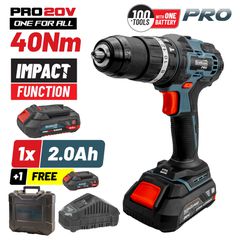BORMANN Pro BBP3050 Δραπανοκατσάβιδο Κρουστικό Μπαταρίας 20V Li-Ion 40Nm με 2x2Ah Μπαταρίες ( 078616 )
