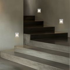 Φωτιστικό Σκαλοπατιού - Διαδρόμου LED 3W 375lm 45° AC 220-240V Αδιάβροχο IP65 Θερμό Λευκό 2700K - Lumileds SMD Chip & TÜV SÜD Driver - Λευκό Ματ - Μ8.5 x Π5 x Υ8.5cm / Q6.72 x 6.72cm - 5 Χρόνια Εγγύησ