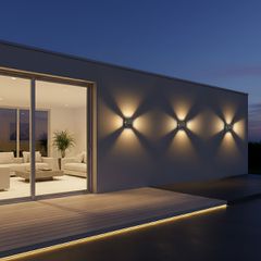Φωτιστικό Τοίχου - Απλίκα LED 8W 840lm 15° AC 220-240V Αδιάβροχο IP65 Θερμό Λευκό 2700K - Lumileds COB Chip & TÜV SÜD Driver - Γκρι Ανθρακί Ματ - Μ14 x Π5.5 x Υ14cm - 5 Χρόνια Εγγύηση