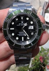 ROLEX SUBMARINER KERMIT 2006 16610LV ALUMINIUM BEZEL NO REHAUT EDITION SUPERCLONE EDITION 2025 WITH 904L FULL CASE AND BRACELET AND 3135 MOVEMENT