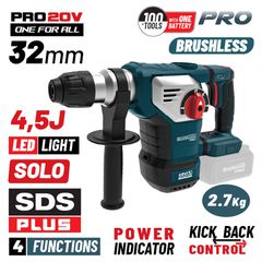 BORMANN Pro BBP5335 Πνευματικό Σκαπτικό Πιστολέτο Μπαταρίας SDS-PLUS Brushless 20V Li-Ion 4,5J έκδοση SOLO ( 083474 )