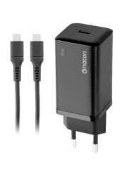 Nacon - 65W AC-adapter til Nintendo Switch II – 65W Ladeeffekt – Aftageligt 1,5 m USB-C Kabel (Sort) / Nintendo Switch 2