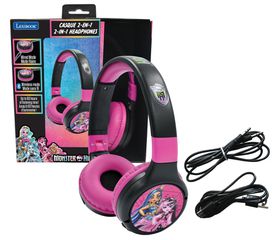 Lexibook - 2 in 1 Bluetooth foldable Monster High Headphones (HPBT010MH) / Toys