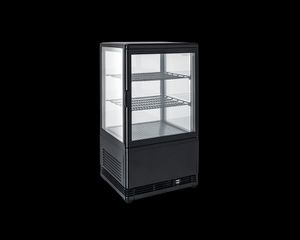 INOXWEB  2026-Βιτρίνα επιτραπέζια τεσσάρων όψεων CH- RC 58B - 58lt (Μαύρη)