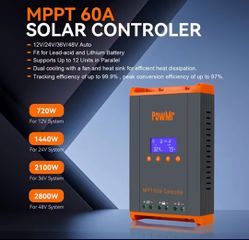 Ρυθμιστης mppt 60a στα 12ν/24/36/48ν
