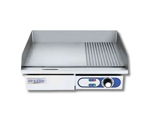 INOXWEB 2026-Dynamic EG-818D-2 Ηλεκτρικό πλατώ χρωμίου με μισή επιφάνεια λεία και μισή ραβδωτή ICS-300.0605