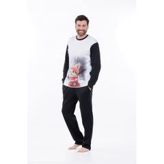 Mei Ανδρική Χειμερινή Πυτζάμα Βαμβακερή Rabbit