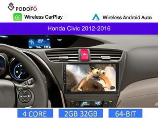 Honda Civic (2012-2016) Android οθόνη 9" 2+32GB Ασύρματο CarPlay & Aσύρματο Android Auto | GPS | EQ | WiFi