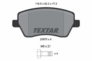 Textar Σετ τακακιών φρένων, δίσκος φρένου