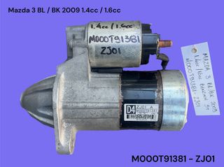MAZDA 3 BL/BK 2003-2014 ΜΕΤΑΧΕΙΡΙΣΜΕΝΑ ΑΝΤΑΛΛΑΚΤΙΚΑ ( Μίζα εκκίνησης κινητήρα με κωδικό M000T91381 - ZJ01 κατάλληλη για αυτοκίνητα με κινητήρες βενζίνης 1.4cc / 1.6cc και 5 ταχυτήτων σασμάν )