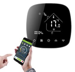 Smart WiFi θερμοστάτης αερίου BHT-001-GCLW χωνευτός μαύρος για ομοιόμορφο και άνετο έλεγχο θερμοκρασίας