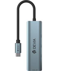 Devia USB 3.0 Hub 4 Θυρών με σύνδεση USB-C Γκρι
