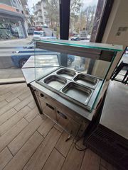 Βιτρίνα ζεστών επιδαπέδια με ντουλάπι αποθήκευσης 80χ70χ86