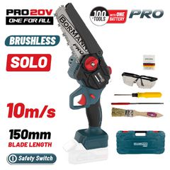 BORMANN Pro BBP3917C Κλαδευτικό Αλυσοπρίονο Μπαταρίας 20V Li-Ion Brushless με Σύστημα Λίπανσης & Λάμα 15cm έκδοση SOLO ( 083559 )