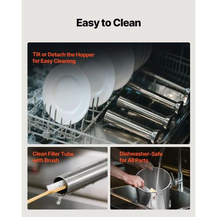 Ηλεκτρικός γεμιστής λουκάνικου VEVOR, κάθετος γεμιστής κρέατος 33 LBS / 15 L, αδιαβάθμητος έλεγχος ταχύτητας και ποδοκίνητο πεντάλ, βαρέως τύπου γεμιστής λουκάνικου από ανοξείδωτο ατσάλι με 4 σωλήνες-thumb-5