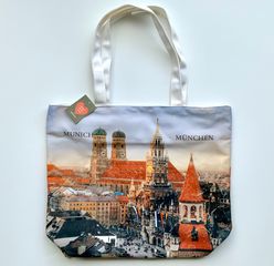 Τσάντα Υφασμάτινη από το Μόναχο Αναμνηστική Ταξιδιού - Munich Travel Print Tote - Munich München Marienplatz - Unisex
