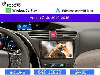 Honda Civic (2012-2016) Android 13 Οθόνη 9" | 6GB RAM +128GB ROM | Ασύρματο CarPlay & Aσύρματο Android Auto | GPS | WiFi | DSP