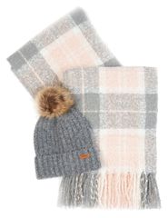 Barbour Saltburn Beanie & Tartan Scarf Gift Set LGS0077GY31