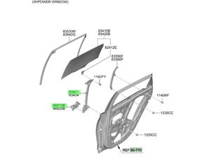 Hyundai I20/BAYON ‘20-26 γρύλος παραθύρου πίσω αριστερός 2PIN 83450-Q0000 / 83403-Q0010-thumb-1