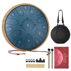 VEVOR Ατσάλινο Τύμπανο με Γλώσσα, 33cm 15 Νότες Τύμπανο Βροχής για Εξωτερικό Κήπο, Μουσικά Τύμπανα σε Ντο Μείζονα με Βιβλίο Μουσικής & Σφυράκια, Κρουστά Όργανα για Διαλογισμό Γιόγκα για Αρχάριους, Μου
