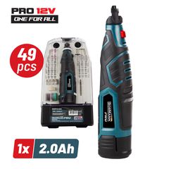 BORMANN Pro BBP2450 Πολυεργαλείο Μοντελισμού Μπαταρίας Ρυθμιζόμενο 12V Li-Ion + 49 Εξαρτήματα ( 079828 )