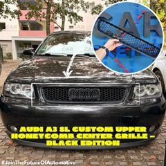 Audi A3 8L Custom Άνω Γρίλια Honeycomb – Μαύρη Έκδοση