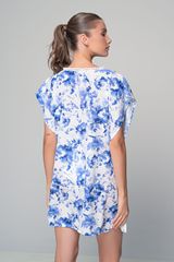 Καφτάνι Rayon - Λευκό-μπλε-thumb-1