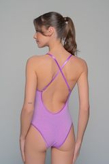Κορμάκι Bikini Ιριδίζουσα Λύκρα - Λιλά-thumb-1
