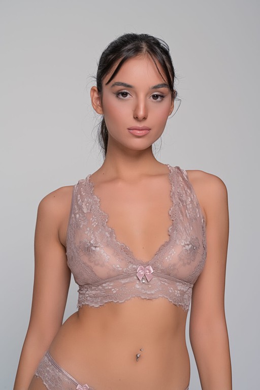 Δαντελένιο Bralette - Μόκκα