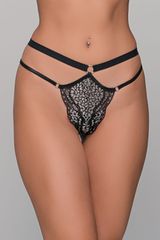 Δαντελένιο G-string Ασημί