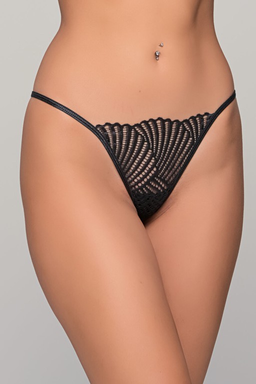 Δαντελένιο G-string - Μαύρο