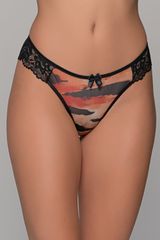 Animal Print Brazilian Σλιπ με Δαντέλα – Τιγρέ