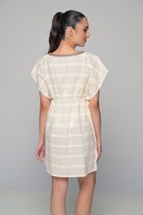 Καφτάνι Παραλίας Κοντό 100% Cotton - Ριγέ-thumb-1