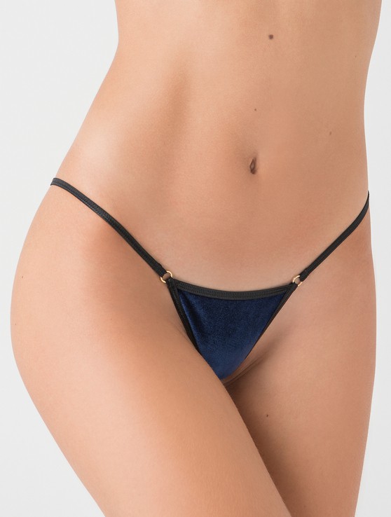 Micro G-String Μπλε-Μαύρο