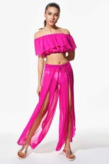Crop Top Μουσελίνα – Φούξια